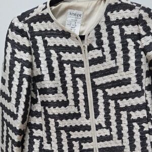 Giorgio Armani Women's Black and Cream Geometric Blazer